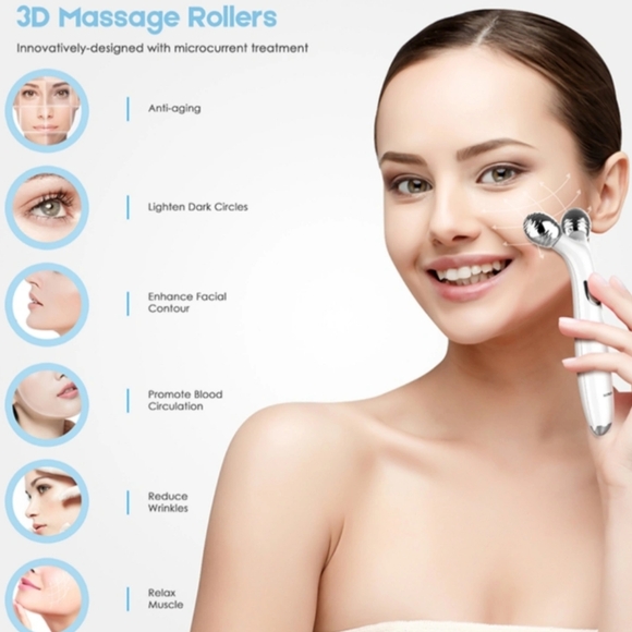 3D Micro-Current Facial Roller ✨ Hot/Cold Thermal Therapy Wrinkle Remover - Picture 6 of 11